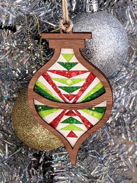 Christmas Bauble Patchwork ornament kit walnut