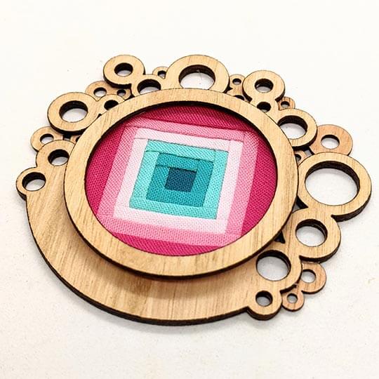 Patchwork Circle Brooch Kit Eucalypt