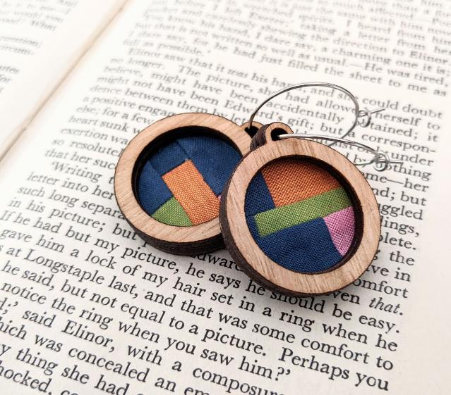 Eucalypt Strata patchwork necklace kit minis