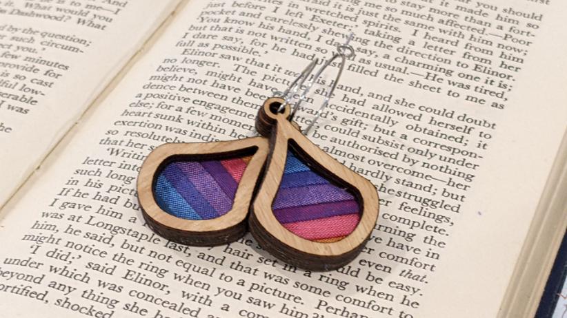Eucalypt Prismatic patchwork earrings kit