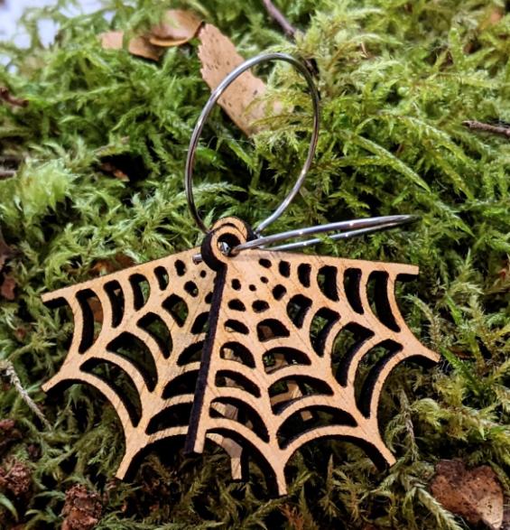 Laser cut spiderweb earrings
