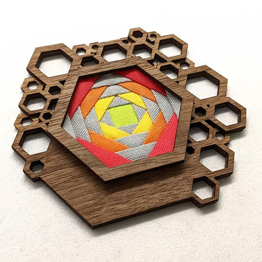 Patchwork Hex Brooch Kit alternate colorway