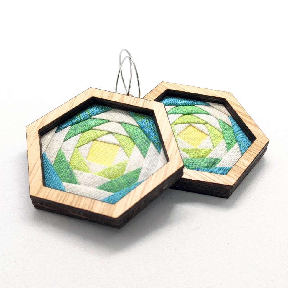 Hex Patchwork Earrings Kit Eucalypt