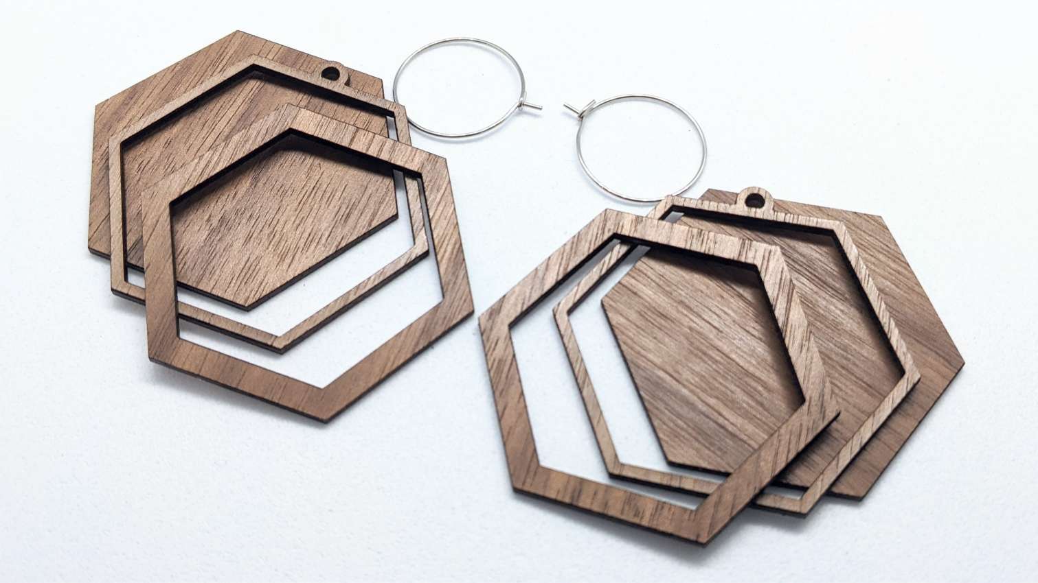 Hex Patchwork Earrings Kit Contents Walnut
