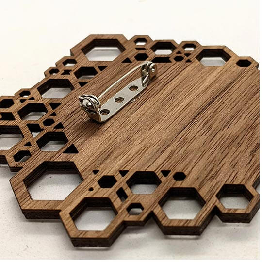 Patchwork Hex Brooch Kit reverse