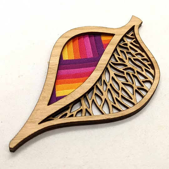 Patchwork Leaf Brooch Kit Eucalypt