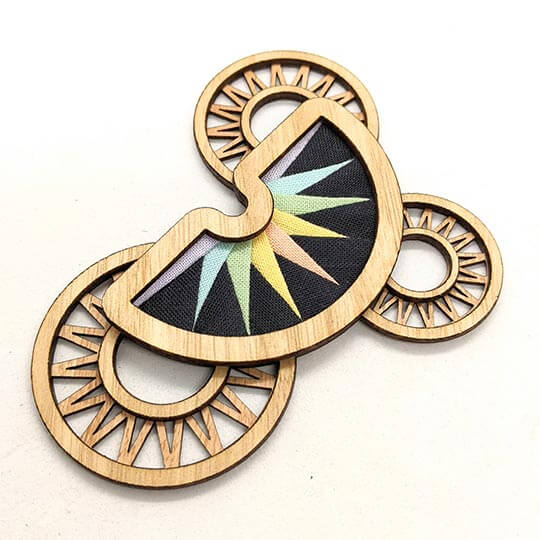 Patchwork Moon Brooch Kit Eucalypt