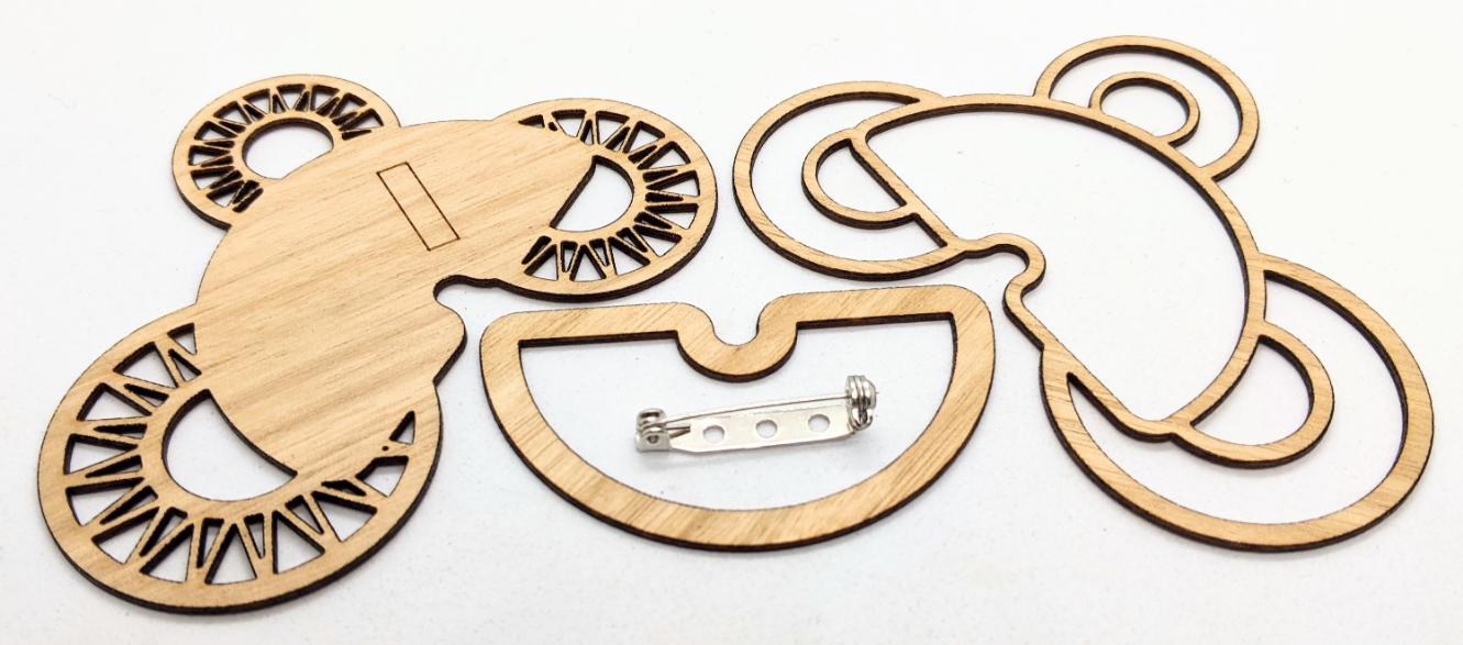 Patchwork Moon Brooch- Kit contents Eucalypt