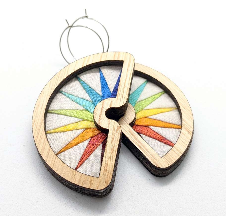 Moon Patchwork Earrings Kit Eucalypt