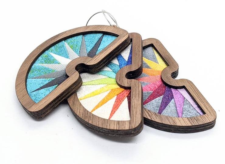 Patchwork Moon Earrings Kit alternate colorway