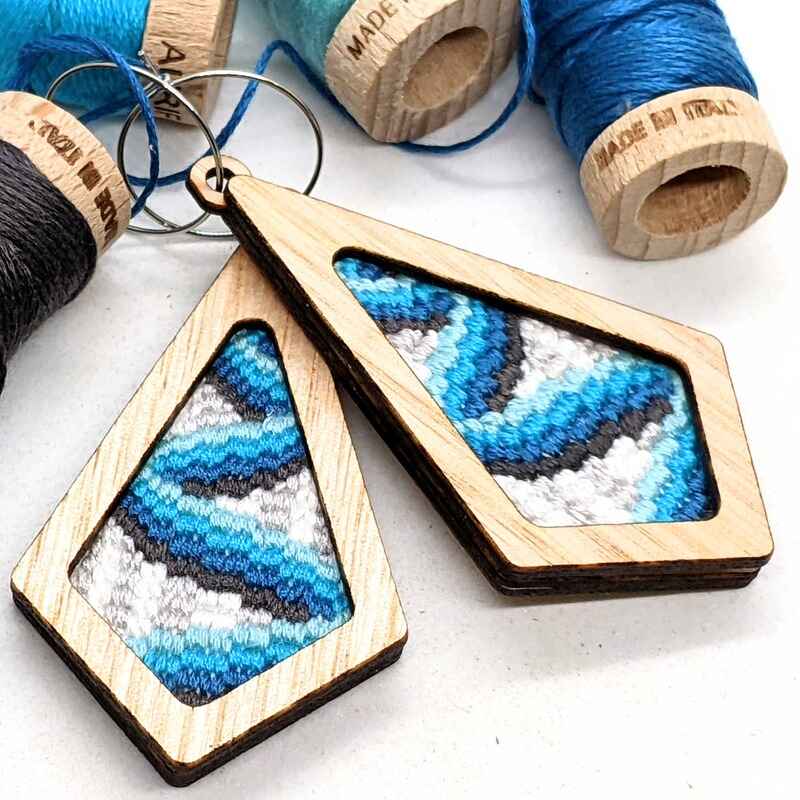 Pathways Bargello Needlework Earrings Kit  (Eucalypt)