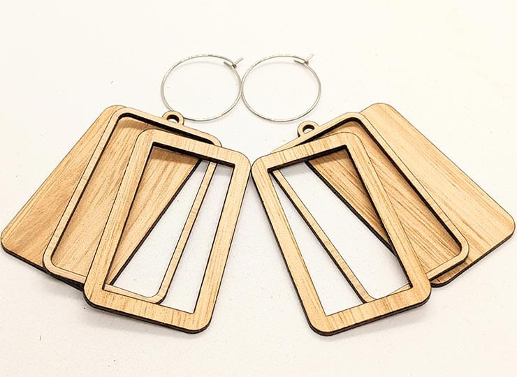 Patchwork Rectangle Earrings- Kit Contents Eucalypt