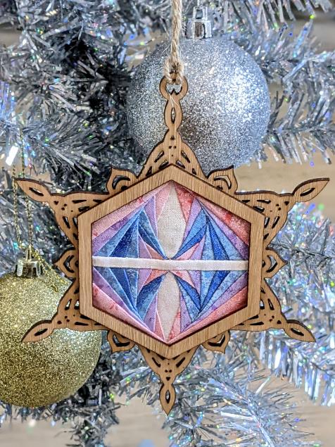 Snowflake Christmas patchwork ornament Eucalypt