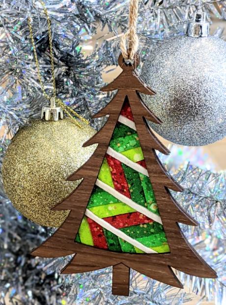 Christmas Tree Patchwork Ornament Kit Walnut