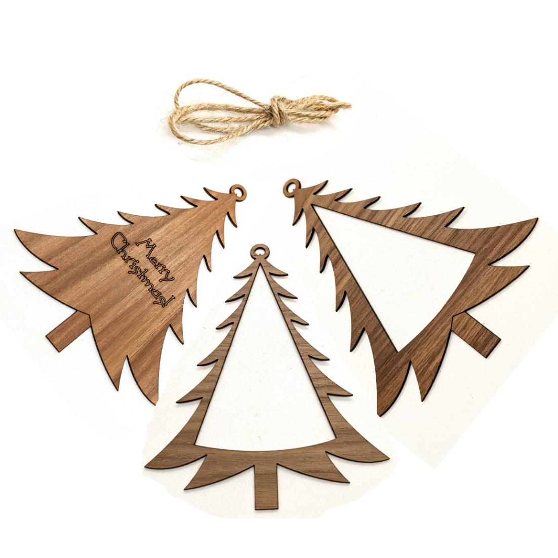 Christmas tree patchwork ornament kit contents- walnut