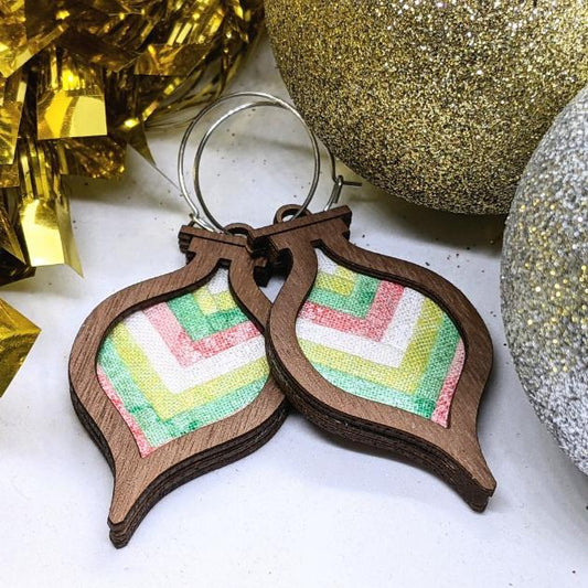 Christmas Bauble Patchwork earrings kit